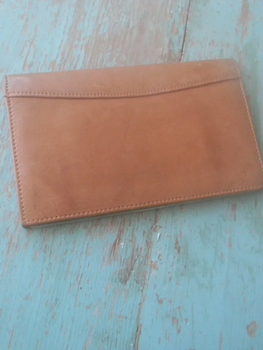 VINTAGE ST. DENNIS TAN LEATHER BUSINESS CARD ORGANIZER TRAVEL PHOTO 5
